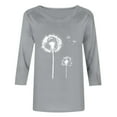 thumbnail image 5 of Ichuanyi Womens 3/4 Sleeve Tops Crewneck Summer Floral Print Casual Tee Shirts Loose Dressy Tunic Trendy Blouse Top, 5 of 7