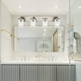thumbnail image 5 of Melucee Brushed Nickel Industrial Bathroom Vanity Light Fixtures Over Mirror Seeded Glass 4 Lights Vintage Vanity Lights Farmhouse Bath Lighting, 5 of 6