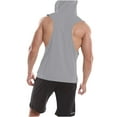 thumbnail image 5 of WAENQINLA Men's Workout Hooded Tank Tops Bodybuilding Muscle Cut Off T Shirt Sleeveless Gym Hoodies with Kangaroo Pocket, 5 of 7