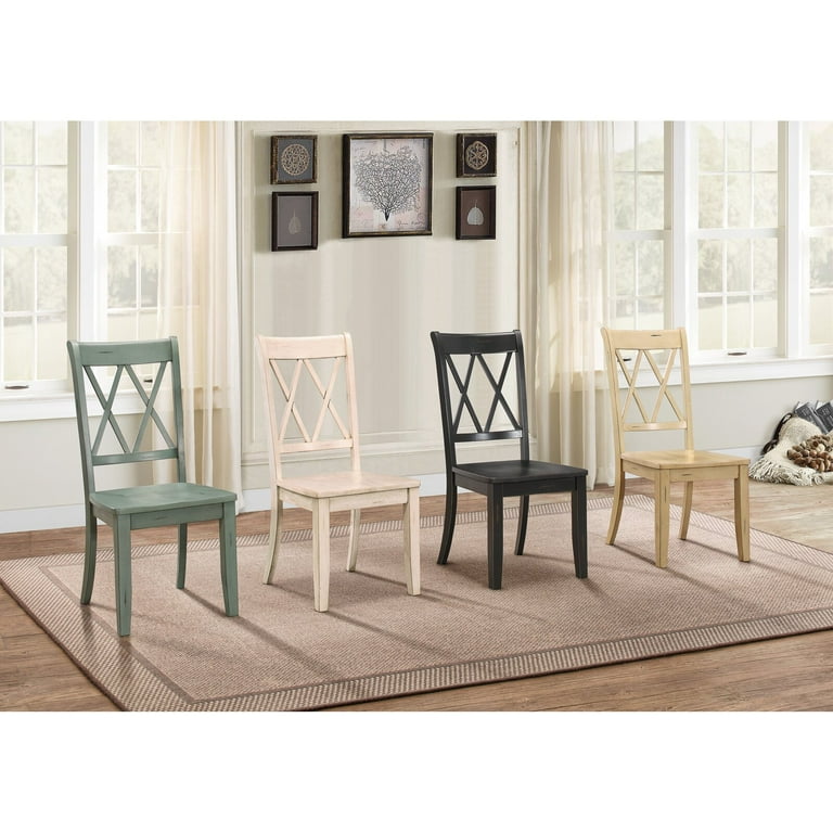 Cheryll Solid Wood Cross Back Side Chair Solid Wood Distressed