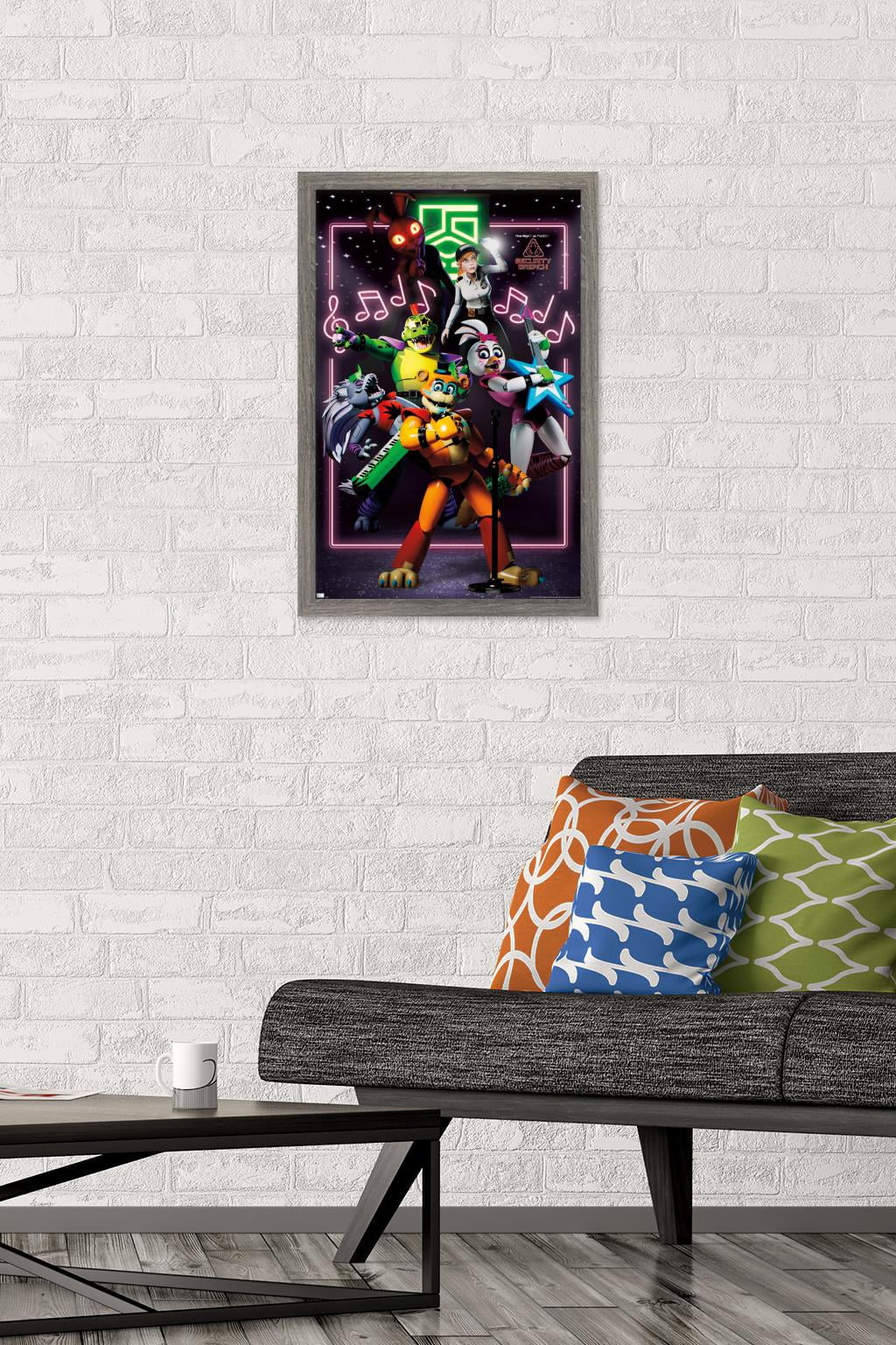 Five Nights at Freddy's: Security Breach - The Band Wall Poster, 14.725" x 22.375" Framed