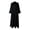 Black, variant on Dresses for Women Women's Elegant Casual Wrap Front Button Dress V Neck Long Sleeve with Flowy A Line Skirt for Everyday Wear Solid Maxi Black L