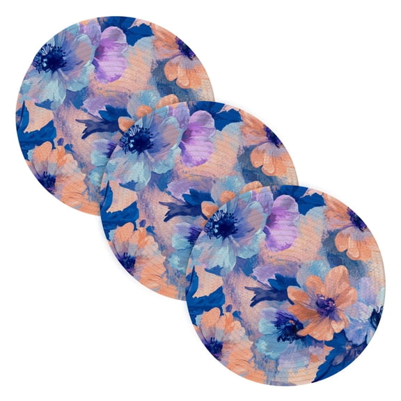 BZSMCE Mats for Pots,Pans Place Flowers Paintting Simple Style Pattern Pot Mats
