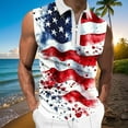 thumbnail image 2 of American Flag Sleeveless Half Zip Polo Shirt Men Retro 4th of July Patriotic Shirt USA Flag Graphic Gym Workout Tank Tops, 2 of 5