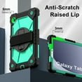 thumbnail image 6 of Case for Samsung Galaxy Tab A9 8.7" 2023 SM-X110 / SM-X115, Rugged Shockproof Case with Crossbody Strap & Pencil Holder [360° Rotating Hand Strap] & Stand, Case for Tab A9 2023, Black+Mint, 6 of 9