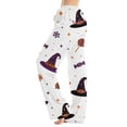 thumbnail image 2 of BFRGSIJ Women's Halloween Pajama Pants Baggy Wide Leg Drawstring Sleep Pants with Pockets Casual Loungewear Sleep Bottoms 2XL, 2 of 6