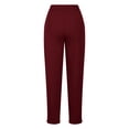 thumbnail image 3 of RYRJJ Thermal Yoga Dress Pants for Women Pull on Fleece Lined Pants Stretchy High Waisted Slim Fit Slacks Trousers for Business Casual Work(Wine;L), 3 of 9