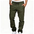 thumbnail image 2 of Mavick Pants for Men Drawstring Casual Hiking Joggers Athletic Trousers Loose Straight Sweatpants for Men, 2 of 9