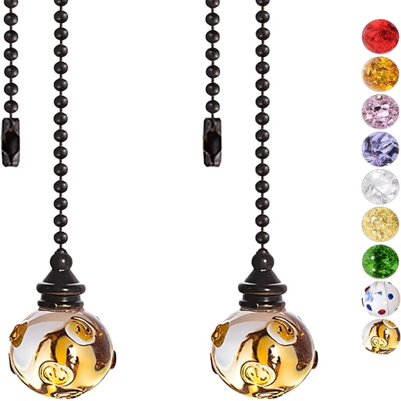 HIBIBUD 2Pcs Ceiling Fan Pull Chain,Fan Pull Chain Extension,Pull Chains for Ceiling Fans and Lights,Ceiling Fan Pulls,Light Pull Chain with 21"es Ball Beaded Pull Chain