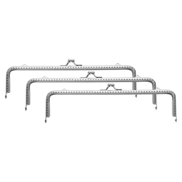 GLOGLOW 20cm Metal Purse Frame - Retro Kiss Clasp Lock For DIY Bag Making (Silver)