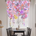 thumbnail image 3 of Spring Floral Tie Up Curtains for Windows, Adjustable Balloon Window Shades, Retro Watercolor Flowers Leaves Plants Purple Kitchen Window Treatments Farmhouse Short Curtains with Rod Pocket 42"x45", 3 of 8