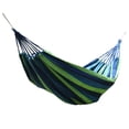 thumbnail image 2 of Portable Outdoor Hammock, Easy To Clean Large Space Up To 440.9lbs Safe Garden Hammock Breathable Polyester Cotton with Hanging Ropes for Patio Backyard Colorful,Blue and Green, 2 of 7