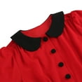 thumbnail image 6 of Crochet Dresses for Women Women's Button Formal Dresses 3/4 Sleeve Modest Vintage Dress Retro Cocktail Flowy Dress Midi Evening Dress Tight Dress for Women S-87 Red-a M, 6 of 7