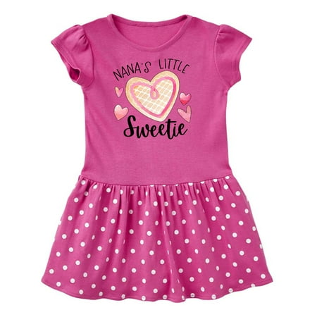 

Inktastic Nana s Little Sweetie with Pink Heart Cookie Gift Toddler Girl Dress
