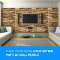thumbnail image 3 of Smart Profile  3D Wall Panels for Interior Wall Decor Non-adhesive PVC Light Brown Faux Stone Wall Panels 10 Pack(49 Sq ft) Wall Covering Panels for Home and Office  Size (37.7 x 18.5) Inches, 3 of 7