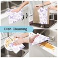 thumbnail image 2 of 6 Pieces of Kitchen Towels 11x11Inch Kitchen Dish Cloths Kitchen Dish Towels Reuseable Cleaning Cloths Pretty Purple Butterfly Seamless, 2 of 9