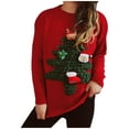 thumbnail image 2 of Cute Christmas Sweaters for Women 2025 Long Sleeve Crewneck 3D Christmas Tree Xmas Pullover Sweater Jumper Tops, 2 of 8