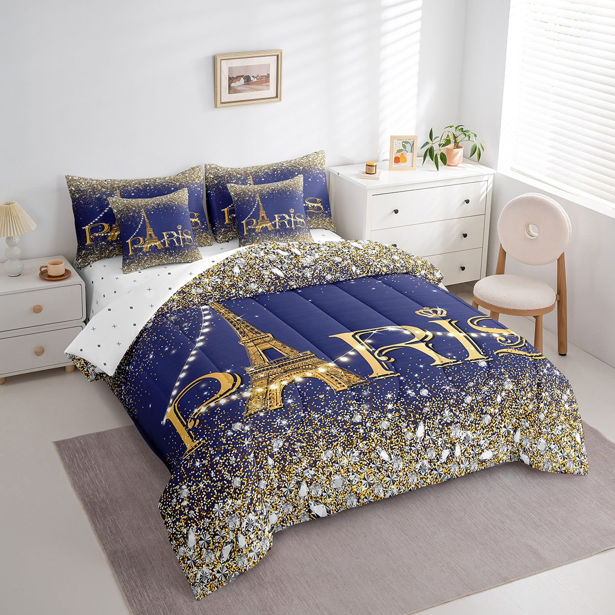 ❤style Paris❤イケアソファ 7 Piece France Paris Style Bed In A Bag Queen Rose Purple High