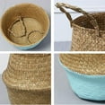 thumbnail image 4 of RubrumRosa Seagrass Wickerwork Basket Rattan Foldable Hanging Flower Pot Planter Woven Dirty Laundry Basket Storage Basket Home Storage Decor Basket YJ, 4 of 5