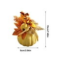 thumbnail image 3 of LOWLHOME Realistic Fake Pumpkins For Flower Arrangement, Sunflower Maple Leaf Berries Faux Pumpkin, Halloween Thanksgiving Fall Table Decorations (7.5in, Style A), 3 of 6