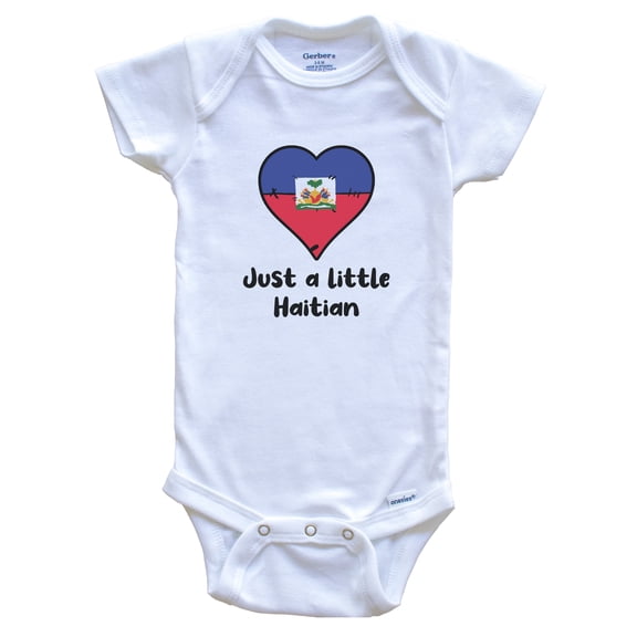 Just A Little Haitian Haiti Flag Heart Baby Bodysuit