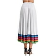 thumbnail image 3 of Aiihoo Womens Flamenco Ballroom Dance Folk Dancing Colorful Stripe Hem Skirt White 87cm XXL, 3 of 5