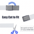thumbnail image 6 of Mile High Life Canvas Web Belt | Cut to fit up to 52" | Flip-Top Matte Silver Nickel Buckle (White ), 6 of 7