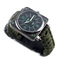 thumbnail image 2 of (Army Green) Outdoor Survival Multifunction Watch, Survival Kit Wristband, Rope, Whistle + + Compass + Igniter, for Hiking, Camping Climbing First Aid Kit, 2 of 5