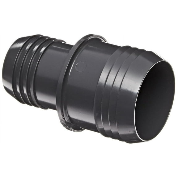 Dura 1429 Series PVC Tube Fitting, Coupling, Schedule 40, Gray, 2" x 1-1/2" Barbed