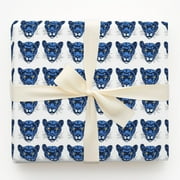Blue and Black Panther Head Pattern Gift Wrapping Paper