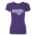 thumbnail image 2 of Wild Bobby Rooted in Christ Inspirational/Christian Women Slim Fit Junior Tee, Purple Rush, X-Large, 2 of 5