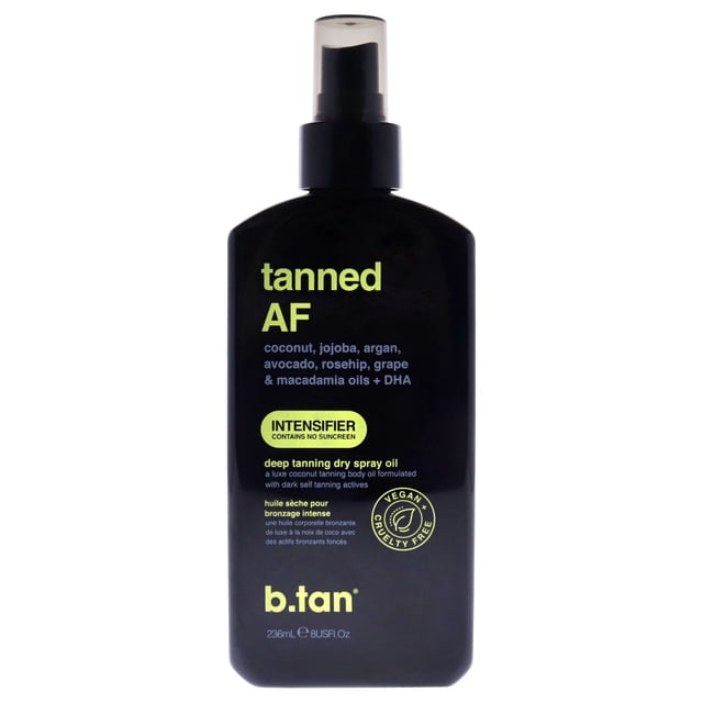 Aceite bronceador seco Tanned AF Intensifier de B.Tan para unisex - Protector solar de 8 oz