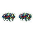 thumbnail image 6 of 2PCS Artificial Cemetery Flowers - Realistic Silk Rose Bouquet with Headstone Saddle, Outdoor Grave Decorations, Non-Fading Colors for Memorials & Gravesites, 6 of 6