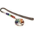 thumbnail image 4 of Marcapáginas de metal con cristales curativos de chakras, marcapáginas de árbol de la vida para mujeres, estudiantes, profesores, regalo de graduación para Navidad, colorido, 1 unidad, 4 of 5