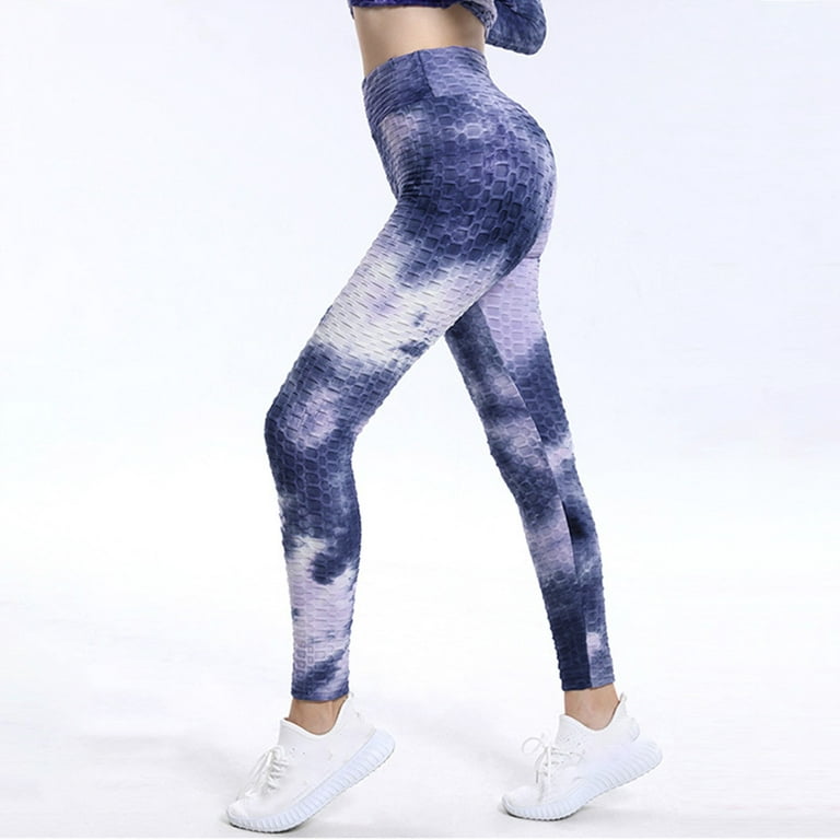 YUHAOTIN Yoga Pants for Women High Waist Seamless Feeling High Waist  Lifting Fitness Pants for Running Wear Sports Tie Dyed Bubble Yoga Pants  Plus Size Yoga Pants for Women 