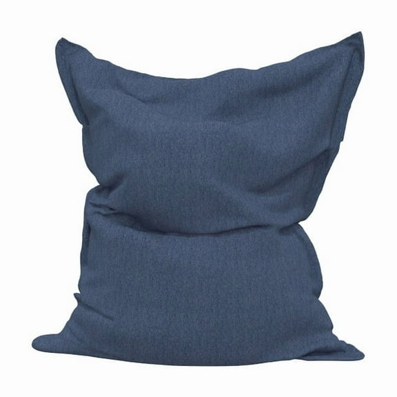 Covers & all Durable and Stylish Flat Bean Bag Featuring Olefin Fabric, UV Resistant for Bean Bag Lounger - Navy Blue (M, 61 L × 45 W × 8 H inch)(Beans not included)