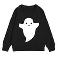 thumbnail image 4 of EnJoCho Playful Print White Hoodie Girls Soft Pullover Halloween Sweatshirt Cute Graphic Casual Streetwear Comfy Tween Lounge Wear, 4 of 7