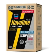 Chevron Havoline Lifelong 5W-20 Full Synthetic Motor Oil, 6 Quarts (Smart Change Box)