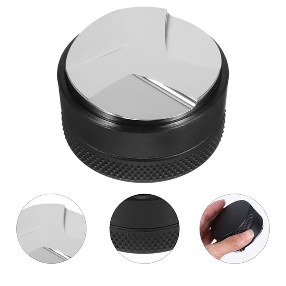 WHAMVOX Espresso Hand Tamper Coffee Tool with Smooth Surface for Kitchen Black 58mm