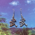 thumbnail image 2 of Unique Kanji Warrior Earring, Sterling Silver Chinese Character "Warrior" Dangle Earring, E2951 Taekwondo, Judo, Karate, Kung Fu Gift, 2 of 7