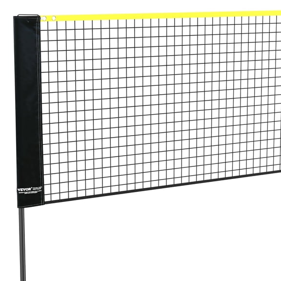 VEVOR Badminton Net, Height Adjustable Volleyball Net, 20ft Wide Foldable Pickleball Net, Portable Tennis Net Set with Poles, Stand, Bag, Rackets, Nylon Shuttlecocks, Kid Backyard Indoor Out