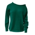 thumbnail image 4 of Duoif Sweaters for Women Trendy Women Casual Long Sleeve Fall Sweaters Crew Neck Solid Color Knitted Oversized Pullover Loose Fit Jumper Women's Sweaters Womens Tops Green2 M, 4 of 4