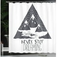 thumbnail image 4 of Ambesonne Inspirational Shower Curtain, Snowy Mountain, 69"Wx84"L, Grey White, 4 of 5
