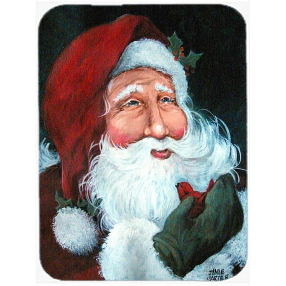 A Little Bird Told Me Santa Claus Glass Cutting Board- Large