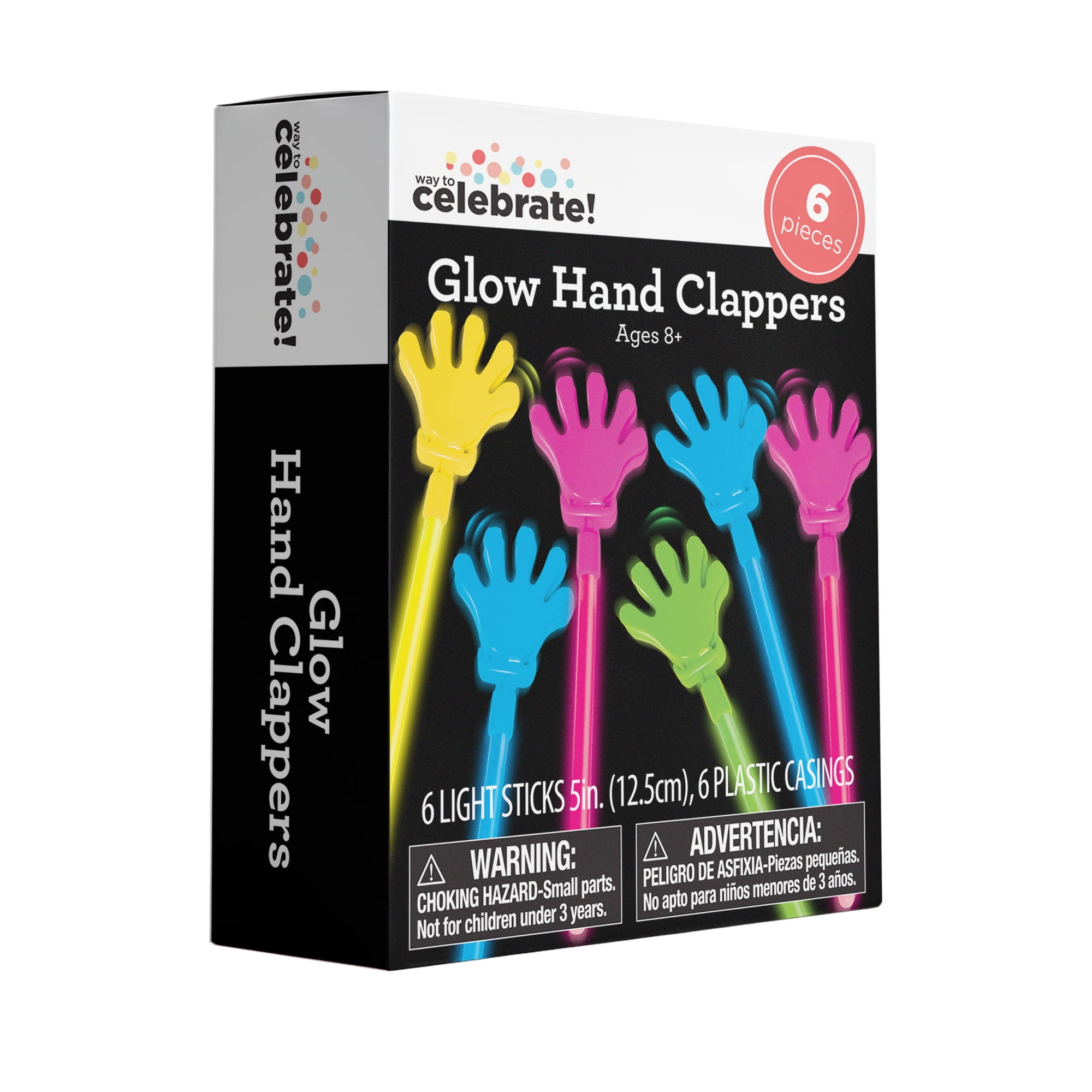 Multicolor Glow Clappers, 6 Count, Party Favors by Way To Celebrate