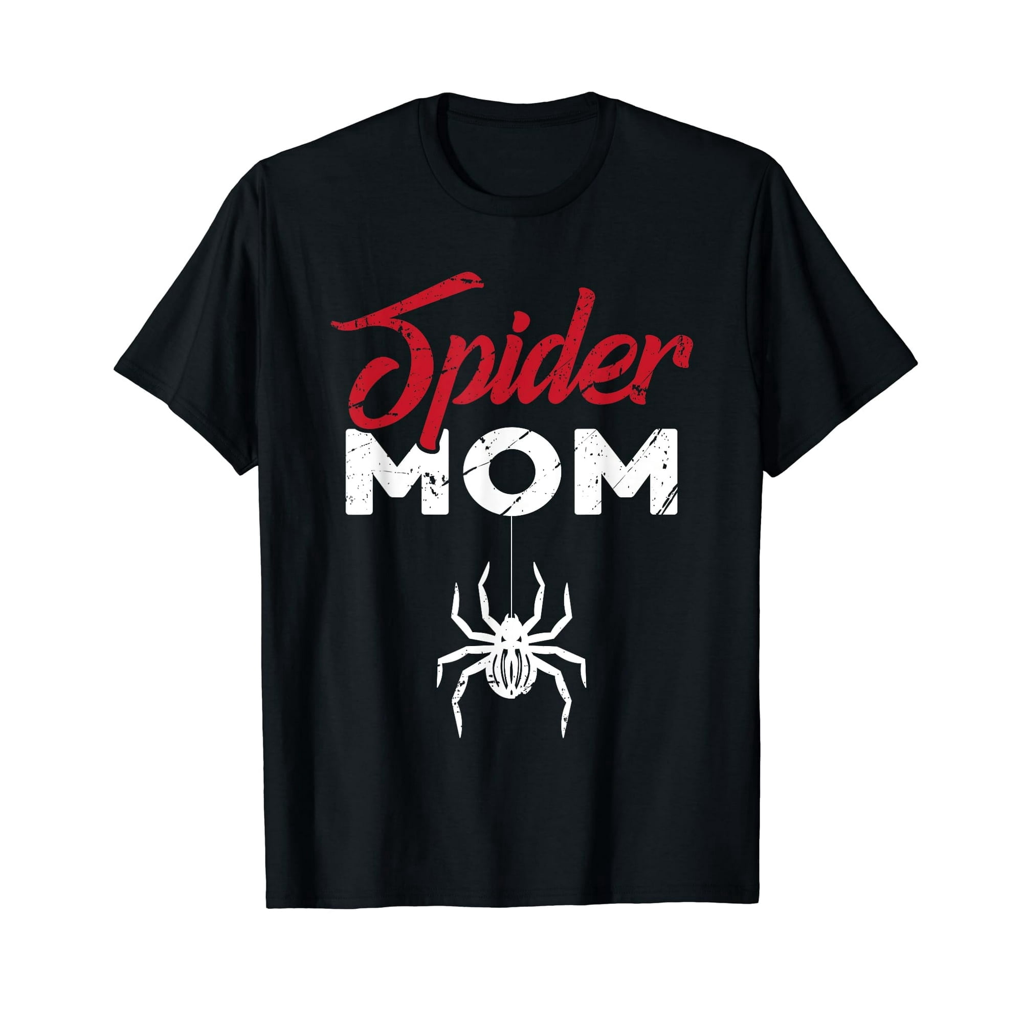 Distressed Spider Mom Graphic for Women Short Sleeve Casual T-Shirt