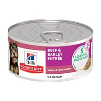 Hill's Science Diet Small & Mini Beef & Barley Wet Dog Food for Puppies, 5.8oz Can 24pk