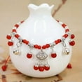 thumbnail image 4 of K-KED Natural Red Agate Foot Chain Retro Tassel Red Zodiac Jewelry-9, 4 of 8