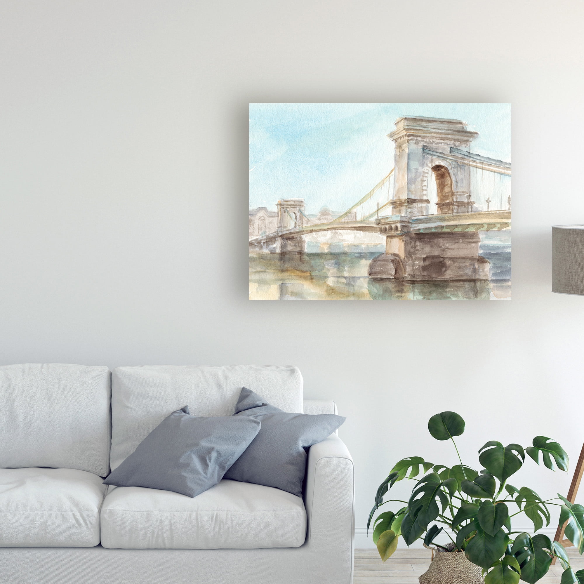 Trademark Fine Art 'Iconic Watercolor Bridge I' Canvas Art by Ethan Harper
