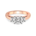 thumbnail image 4 of IGI Certified 1 Carat Princess Shape Lab Grown Diamond Engagement Ring | 14K Rose Gold |Denise Three stone Side Emerald Lab Diamond Ring | FG-VS1-VS2 Quality Friendly Diamonds, 4 of 6